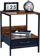 kamiler industrial nightstand with drawer -end table,side table,telephone sofa table rustic furniture metal frame for bedroom/entryway/office logo