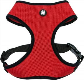 img 3 attached to Furhaven Adjustable Padded Mesh Dog Harness - Red, Small