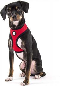 img 4 attached to Furhaven Adjustable Padded Mesh Dog Harness - Red, Small