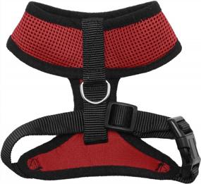img 2 attached to Furhaven Adjustable Padded Mesh Dog Harness - Red, Small