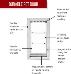 img 3 attached to Endura Flap Pet Door: Single Flap Extra Insulated Cold Weather Dog Door, Aluminum Indoor/Outdoor Door | Easy Install | Sizes: Small, Medium, Large, Extra Large | White, Tan, Black