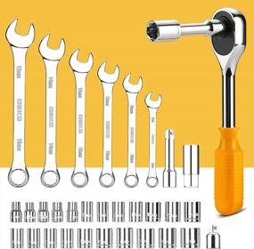 img 1 attached to 228 Piece Socket Wrench Auto Repair Tool Set Hand Tool Kit With Plastic Toolbox Storage Case - DEKOPRO