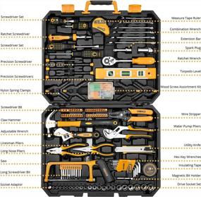 img 4 attached to 228 Piece Socket Wrench Auto Repair Tool Set Hand Tool Kit With Plastic Toolbox Storage Case - DEKOPRO