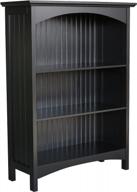 ehemco 3 tier bookcase w/ 2 arched supports | 40" black logo