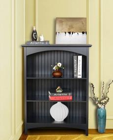 img 2 attached to EHemco 3 Tier Bookcase W/ 2 Arched Supports | 40" Black
