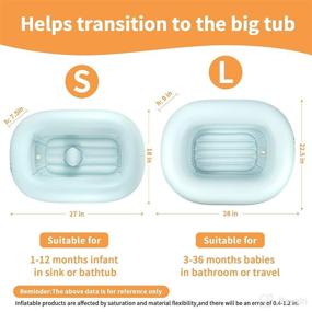 img 3 attached to 👶 Large Inflatable Baby Bathtub Seat - Suitable for Ages 6 to 24 Months