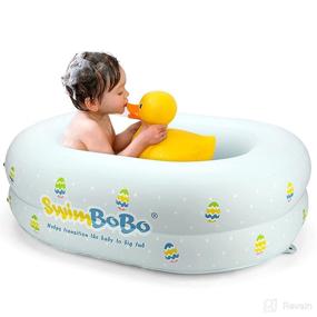 img 4 attached to 👶 Large Inflatable Baby Bathtub Seat - Suitable for Ages 6 to 24 Months