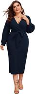 👗 verdusa bishop plunging bodycon women's dress - women's clothing collection логотип