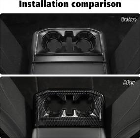 img 3 attached to Upgrade Your Interior With Voodonala'S Rear Seat Cup Holder For F150 2021 – Carbon Fiber Black (2Pcs/Set)