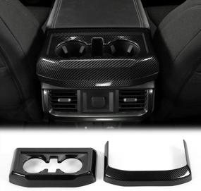 img 4 attached to Upgrade Your Interior With Voodonala'S Rear Seat Cup Holder For F150 2021 – Carbon Fiber Black (2Pcs/Set)