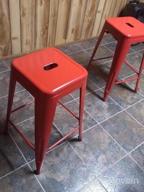img 1 attached to UrbanMod 24 Inch Metal Barstool Set Of 4 – Counter Height Backless Stools For Kitchen Island, Breakfast, Outdoors, Pubs, Restaurants, Homes & Patios – Stackable Heavy Duty Modern Industrial Red review by Gavin Hernandez