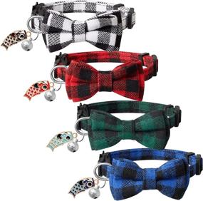 img 4 attached to 🐟 LLHK 4 Pack Small Fish Cat Collars: Personalized, Cute, and Adjustable Accessories for Girl Boy Cats