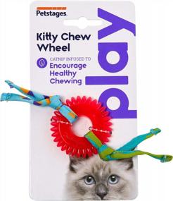 img 3 attached to Petstages Catnip Dental Chew Wheel Toy For Cats