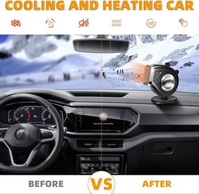 img 2 attached to 🔥 Sunhe Portable Car Heater and Defroster: Fast Windshield Defrosting and Demister, 12V 150W, 2-in-1 Heating & Cooling, Suitable for All Cars Cab and Seat