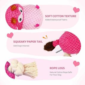 img 2 attached to Indestructible Dog Plush Toy For Aggressive Chewers - IOKHEIRA Squeaky Stuffed Animal With Cotton & Crinkle Paper, Durable Chewing Toy For Large Dogs