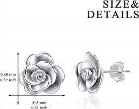 img 2 attached to Sterling Silver Rose Stud Earrings - Hypoallergenic Floral Jewelry For Women And Teens - Perfect Gift For Girls Who Love Flowers
