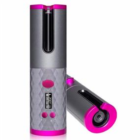 img 4 attached to Cordless Ceramic Rotating Hair Curler With 6 Temperature And Timer Settings, Rechargeable Auto Shut-Off For Curls Or Waves - Gray