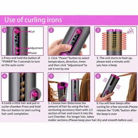 img 1 attached to Cordless Ceramic Rotating Hair Curler With 6 Temperature And Timer Settings, Rechargeable Auto Shut-Off For Curls Or Waves - Gray