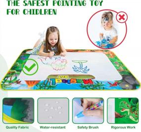 img 1 attached to Extra Large Dinosaur Water Drawing Mat For Kids Coloring Painting, Educational Toys Gifts For Boys Girls Toddlers Age 3 Up 58X42 Inches