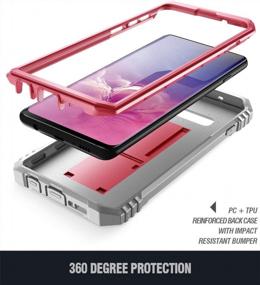 img 2 attached to Revolution Series Pink Rugged Case For Samsung Galaxy S10 6.1 Inch (2019) - Heavy Duty Military Grade Full Body Cover With Kickstand, No Built-In-Screen Protector - Poetic Galaxy S10 Protective Case