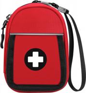 sithon изолированная медицинская сумка для переноски - небольшой дорожный органайзер для лекарств аварийный чехол для auvi q, назального спрея, лекарства от аллергии, хранения ингалятора от астмы красный логотип