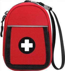 img 4 attached to SITHON Insulated Medical Carrying Case Bag - Small Travel Medication Organizer Emergency Pouch For Auvi Q, Nasal Spray, Allergy Medicine, Asthma Inhaler Storage Red