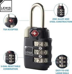 img 3 attached to 🔒 Blue Lewis N. Clark Travel Sentry TSA-Approved Luggage Lock - Large Size, 3 Dial Combination with Easily Readable Dials