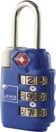 🔒 blue lewis n. clark travel sentry tsa-approved luggage lock - large size, 3 dial combination with easily readable dials logo