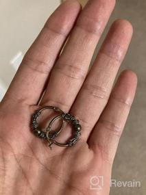 img 5 attached to Потрясающие серьги-кольца из стерлингового серебра с бусинами и балийским старинным шармом - идеально подходят для подростков и женщин