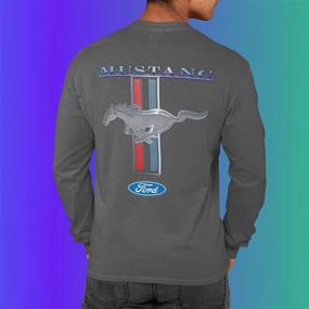 img 2 attached to 🐎 Ford Mustang Pony Racing Stripe 5.0 Muscle Shelby Long Sleeve T-Shirt Exclusive Design - Front and Back Print