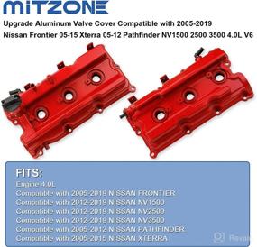 img 3 attached to 🔴 MITZONE High-Quality Aluminum Valve Cover Replacement for 2005-2019 Nissan Frontier 05-15 Xterra 05-12 Pathfinder NV1500 2500 3500 4.0L V6 (# 13264-EA210, 13264-EA200) - Red