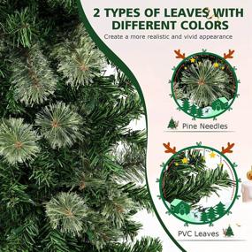 img 1 attached to 7Ft Pre-Lit Half-Shape Christmas Tree, Artificial Xmas Tree W/ 403 Branch Tips & 150 Warm White Lights, Folding Metal Stand For Indoor Office Home Party Holiday Decor