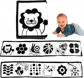 img 4 attached to High Contrast Sensory Baby Soft Book - Educational Tummy Time Toy For Boys & Girls 0-3 Years