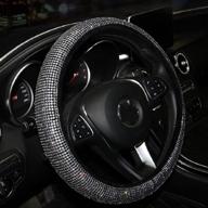 💎 15-inch universal white crystal rhinestone diamond car steering wheel cover - gophly silver bling accessories with anti-slip wheel protection логотип