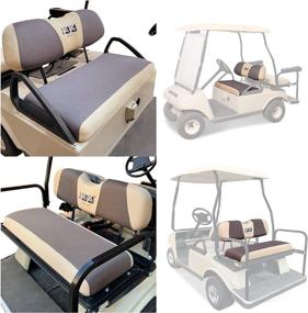 img 3 attached to 🛒 Stylish 10L0L Golf Cart Front and Rear Seat Cover Set for Club Car DS Precedent & Yamaha 4 Passenger Models - Quality Bench Seat Covers Kit in Breathable Washable Polyester Mesh Cloth, Available in Gray, Black, Beige, and Red