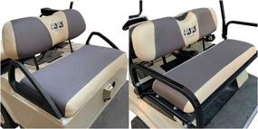 img 4 attached to 🛒 Stylish 10L0L Golf Cart Front and Rear Seat Cover Set for Club Car DS Precedent & Yamaha 4 Passenger Models - Quality Bench Seat Covers Kit in Breathable Washable Polyester Mesh Cloth, Available in Gray, Black, Beige, and Red