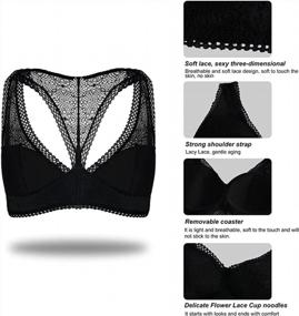 img 1 attached to Sexy & Comfortable: PrettyGuide Womens Deep V Lace Bralette With Padded & Wirefree Bustier