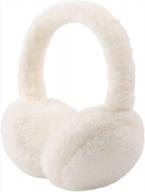women's plush foldable earmuffs: pesaat fluffy ear muff for winter cold weather protection logo