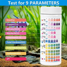 img 3 attached to 🐟 SEAOURA 9-in-1 Aquarium Water Test Kit - 100 Count Pond Fish Tank Strips for Monitoring Ph, Nitrate, Nitrite, Chlorine, Hardness, Alkalinity, Carbonate, Iron, and Copper Levels in Freshwater and Saltwater