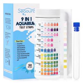 img 4 attached to 🐟 SEAOURA 9-in-1 Aquarium Water Test Kit - 100 Count Pond Fish Tank Strips for Monitoring Ph, Nitrate, Nitrite, Chlorine, Hardness, Alkalinity, Carbonate, Iron, and Copper Levels in Freshwater and Saltwater