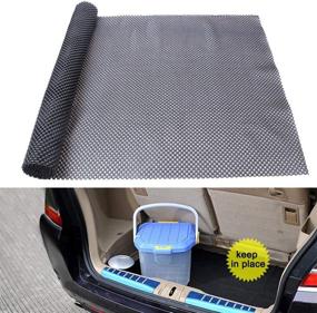 img 1 attached to 🚗 Premium Universal Trunk Mat for Cars - Anti-Slip Cargo Liner Protector | Durable & Cuttable | Protects Car Roof & Interior | Multiple Uses | Non-Slip Rug Pad (Black)