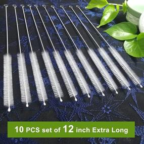 img 2 attached to 🥤 12-Inch Extendable Straw Cleaner Brush with Extra Wide 12mm Diameter Pipe Cleaners - Ideal for Sippy Cups, Water Bottles, and Tubes - Set of 10 Drinking Straw Cleaning Brushes