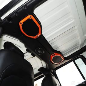 img 1 attached to Enhance Your Jeep Wrangler JL JLU Gladiator JT 🚙 with an Orange Car Top Roof Speaker Frame Trim Cover (2018-2021)