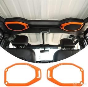 img 4 attached to Enhance Your Jeep Wrangler JL JLU Gladiator JT 🚙 with an Orange Car Top Roof Speaker Frame Trim Cover (2018-2021)