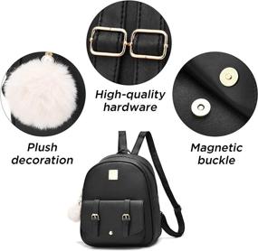 img 1 attached to 3 Pieces Backpack Rucksack Shoulder White Women's Handbags & Wallets