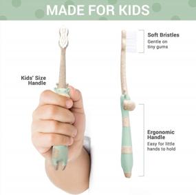 img 2 attached to ROARex® Eco-Friendly Giraffe Toothbrush For Kids, Made From Plants: Mint/Rose, 4-Pack, Ideal For Babies To Toddlers (Ages 4-36 Months) - 1% For The Planet Partner Product