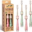 roarex® eco-friendly giraffe toothbrush for kids, made from plants: mint/rose, 4-pack, ideal for babies to toddlers (ages 4-36 months) - 1% for the planet partner product logo