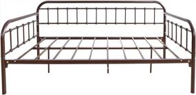 img 2 attached to Twin Metal Daybed Frame With Platform Base And Slats - Ideal Sofa Bed For Living Room Or Guest Room - Dark Copper Finish - Box Spring Replacement