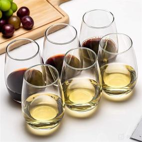 img 3 attached to 🍷 Premium Stemless Wine Glasses Set of 12 - Clear 14 Oz Red and White Wine Glass for Party, Wedding, Anniversary - Great Value!