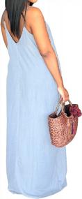 img 3 attached to Plus Size Women'S Stripe Maxi Dress: SeNight Sexy Sleeveless Sundress With Pocket